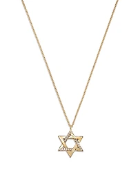 Moon & Meadow 14K Yellow Gold White Topaz Star of David Pendant Necklace