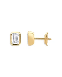 Bloomingdale's Fine Collection Certified Lab Grown Diamond Emerald-Cut Bezel Stud Earrings