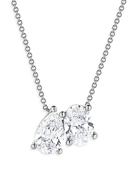 Bloomingdale's Fine Collection Certified Lab Grown Pear & Oval Diamond Toi Et Moi Pendant Necklace