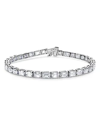 Certified Lab Grown Diamond Emerald Cut Tennis Bracelet in 18K White Gold, 11.75 tcw