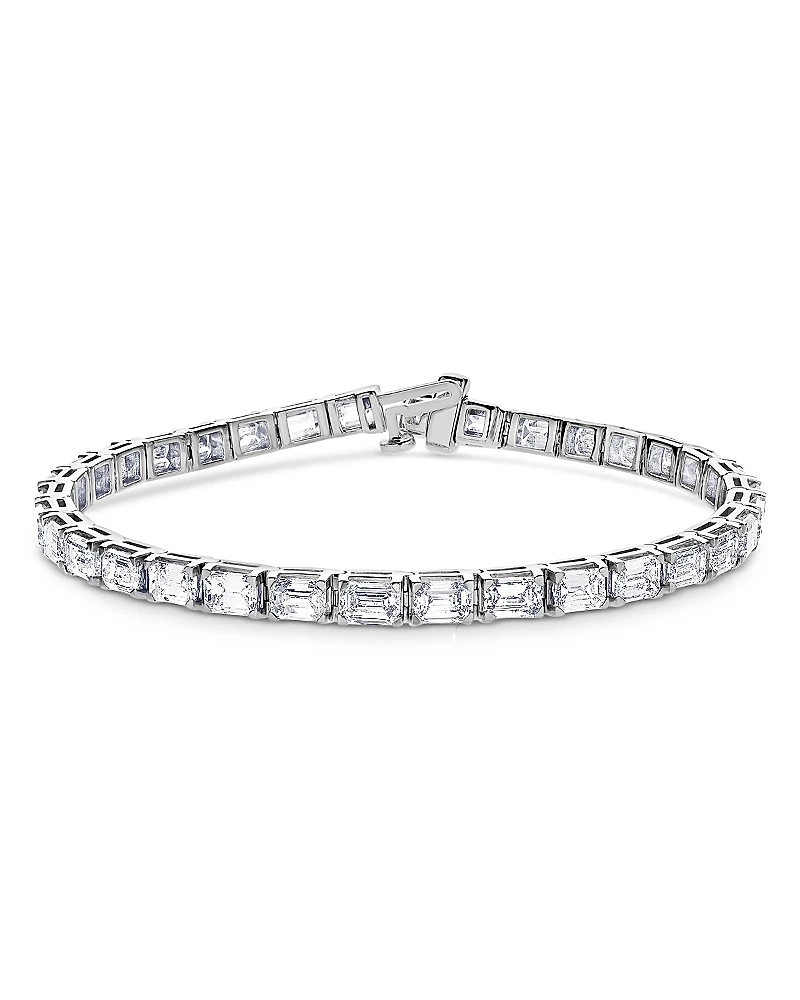 Bloomingdale's Fine Collection Certified Lab Grown Diamond Emerald Cut Tennis Bracelet