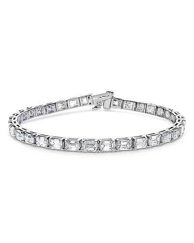 Bloomingdale's Fine Collection Certified Lab Grown Diamond Emerald Cut Tennis Bracelet