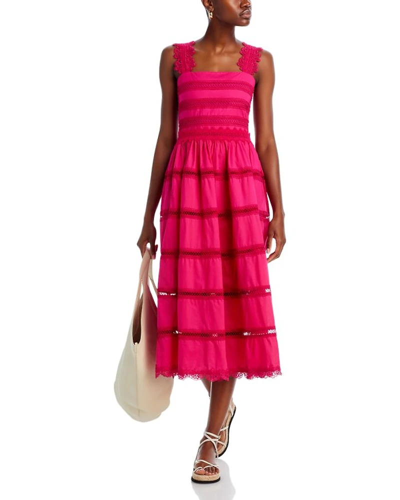 Kate Lace Trim Midi Dress - Exclusive