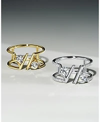 V Double Row Pavé Band 14K White Gold, .72ctw Round Brilliant Lab Grown Diamonds