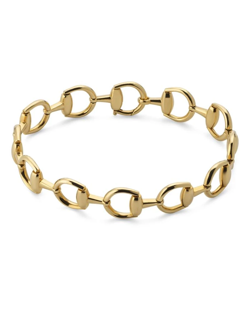 18K Yellow Gold Horsebit Open Link Chain Bracelet