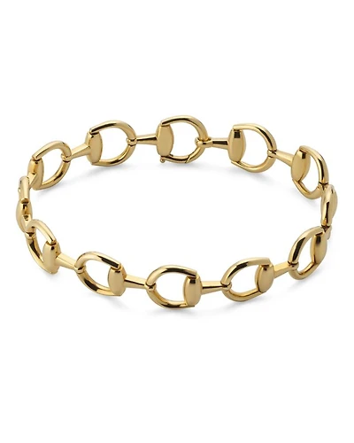 18K Yellow Gold Horsebit Open Link Chain Bracelet