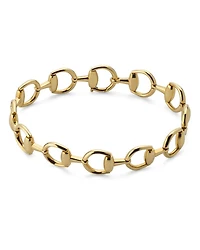 18K Yellow Gold Horsebit Open Link Chain Bracelet