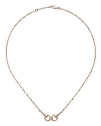 18K Rose Gold Horsebit Diamond Accented Collar Necklace, 15-16"