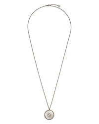 18K Rose Gold-Plated Interlocking Mother of Pearl & Diamond Logo Reversible Pendant Necklace, 27"