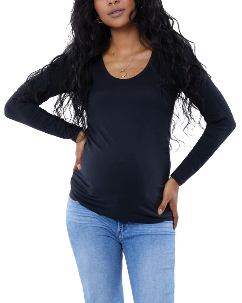 Maternity Long Sleeve Scoop Neck Tee