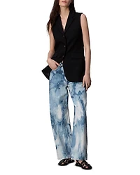 Logan Mid Rise Wide Leg Jeans Indigo Water Color