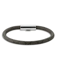 Sterling Silver Trademark Black GG Supreme Leather Bracelet
