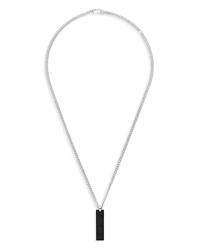 Sterling Silver Tag Varnished Pendant Necklace, 18"