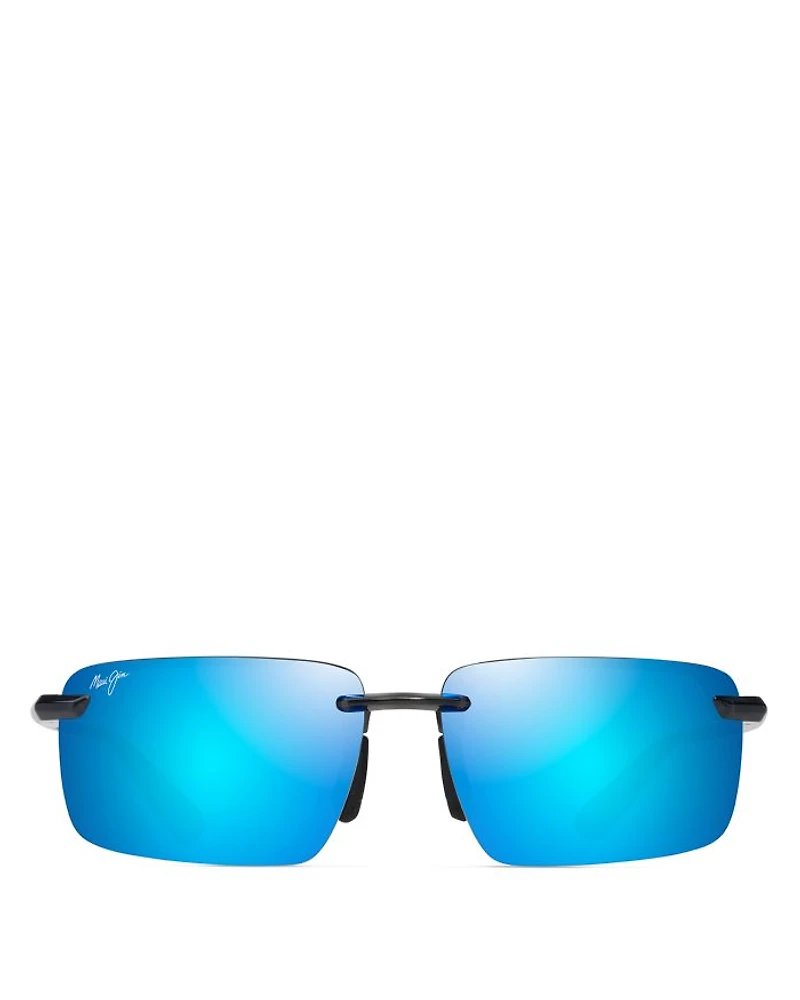 Laulima Rimless Rectangular Sunglasses, 61mm