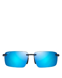 Laulima Rimless Rectangular Sunglasses, 61mm