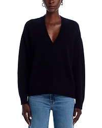 Cashmere Drop Shoulder V Neck Sweater - Exclusive