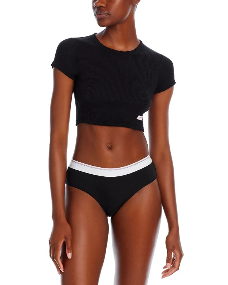Cropped Short Sleeve Crewneck Tee