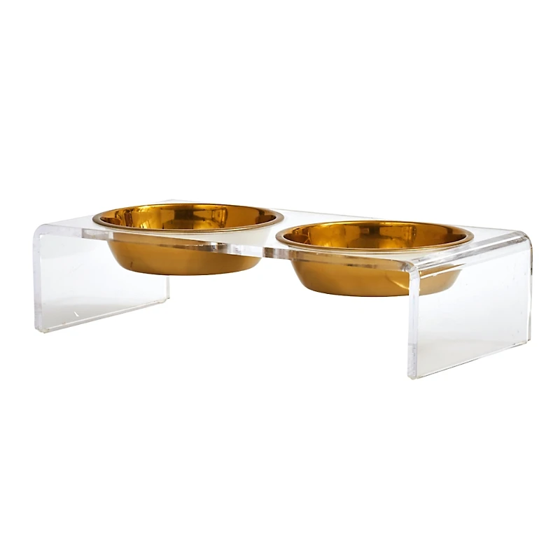 Small Double Bowl Pet Feeder