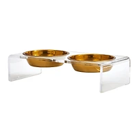 Small Double Bowl Pet Feeder