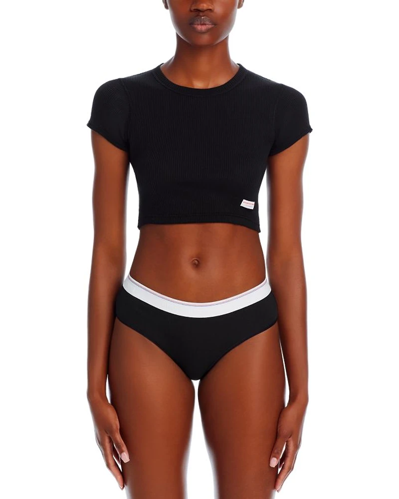 Cropped Short Sleeve Crewneck Tee