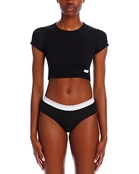 Cropped Short Sleeve Crewneck Tee