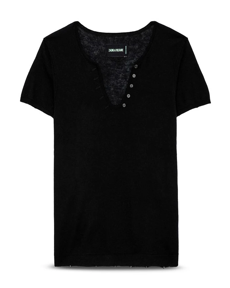 Celsy Cashmere Henley Sweater
