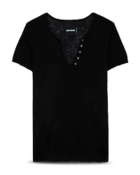 Celsy Cashmere Henley Sweater