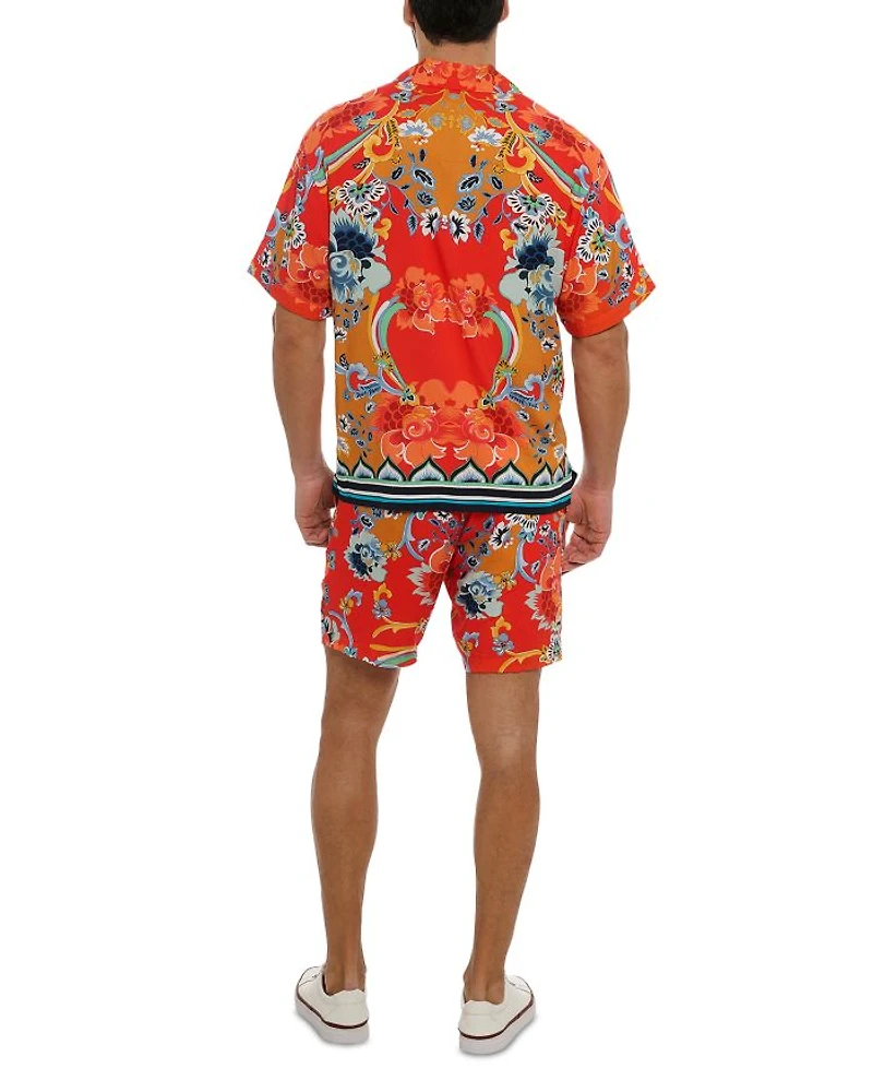 Taj Floral Leisure Fit Button Down Camp Shirt