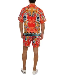 Taj Floral Leisure Fit Button Down Camp Shirt