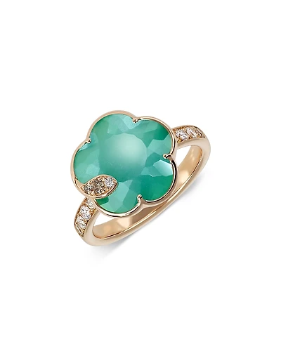 Pasquale Bruni Petit Joli Lunaire 18K Rose Gold Lunar Garden Gem Ring with Diamonds