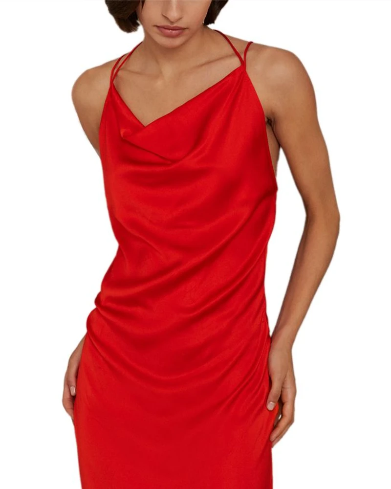 Lilah Cowl Neck Slip Midi Dress