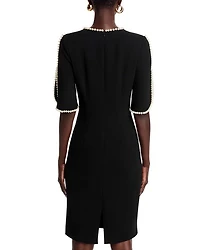 Pearl Trim Sheath Dress