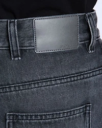 High Rise Cropped Tapered Jeans Grey