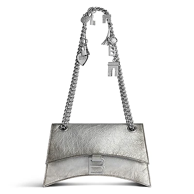 Balenciaga Crush Small Chain Bag Dirty Effect with Souvenirs and Rhinestones