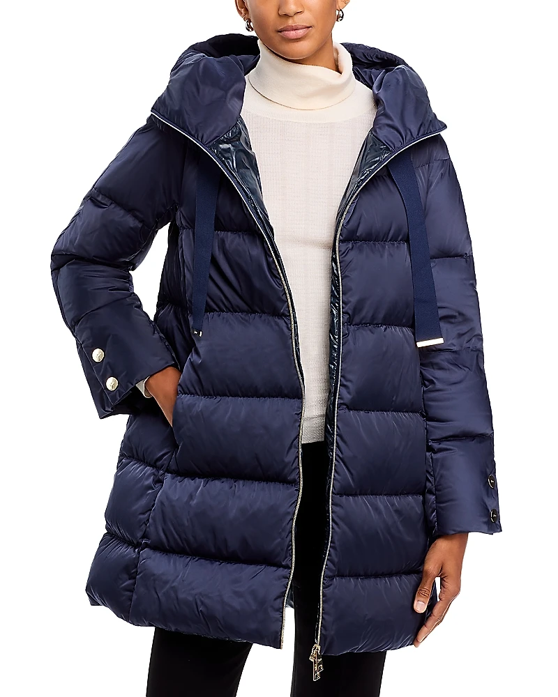 Herno Sateen Quilted A Line Coat
