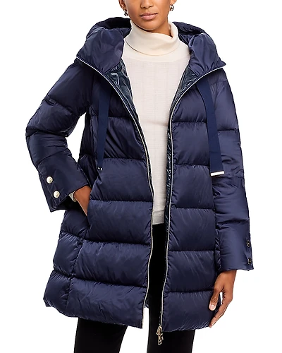 Herno Sateen Quilted A Line Coat