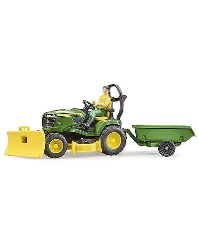 Bruder bworld John Deere Lawn Mower Tractor with Trailer and Gardener 2-4 - Ages 5-7