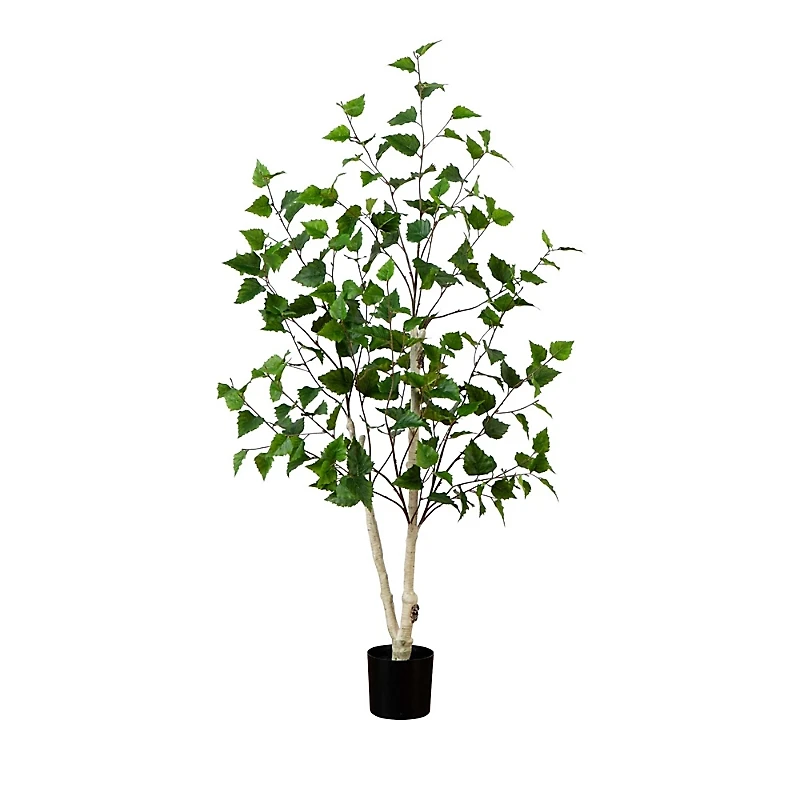 Nearly Natural 4' Artificial Birch Tree with Real Touch Leaves
