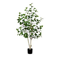 Nearly Natural 4' Artificial Birch Tree with Real Touch Leaves