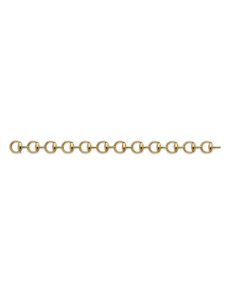 18K Yellow Gold Horsebit Open Link Chain Bracelet