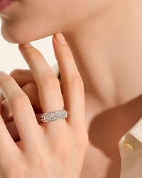 Sterling Silver JH Essentials Pavé Diamond Band Ring, 1.07 tcw