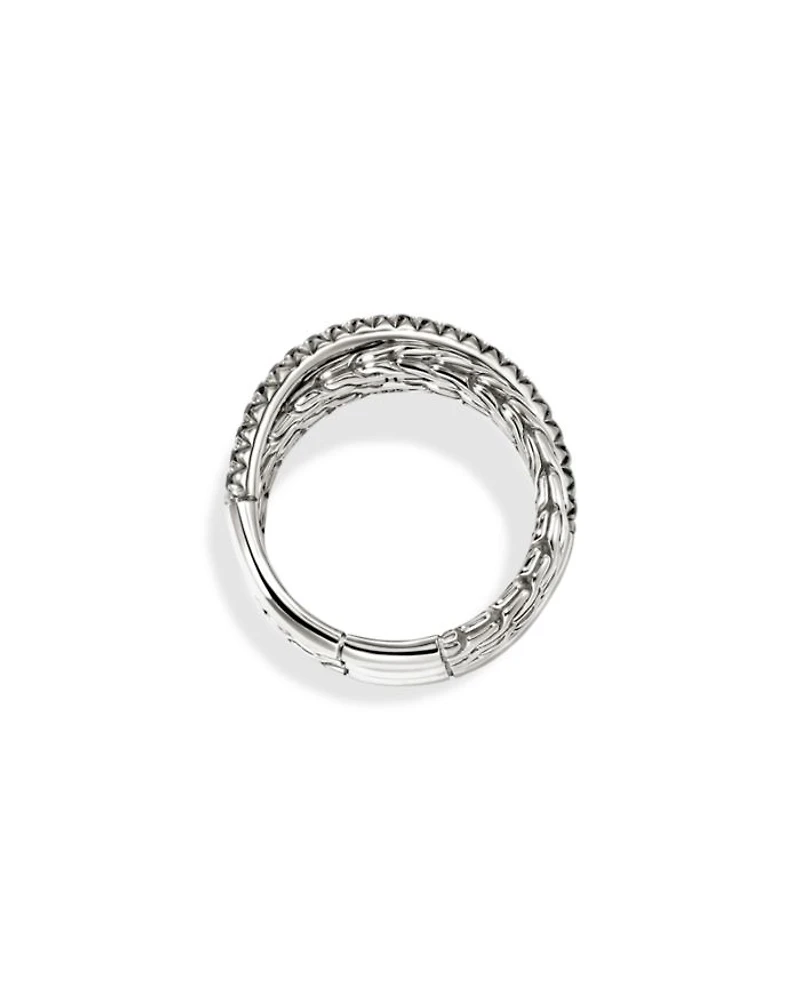 Sterling Silver JH Essentials Sapphire Pavé Crossover Statement Ring