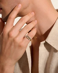 14K Yellow Gold & Sterling Silver Love Knot Ring