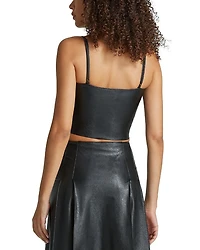 Faux Leather Cropped Top