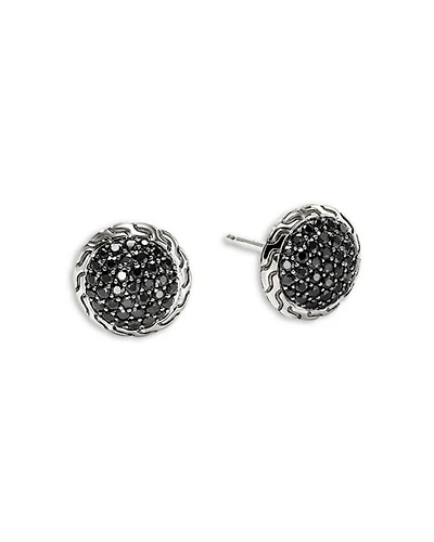Sterling Silver JH Essentials Sapphire Pavé Framed Stud Earrings