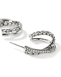 Sterling Silver JH Essentials Diamond Pavé Crossover Earrings, 0.28 tcw