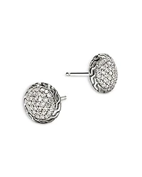 Sterling Silver JH Essentials Diamond Pavé Stud Earrings, 0.55 tcw