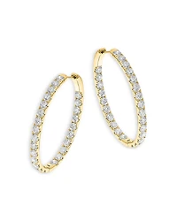 14K Yellow Gold Diamond Oval Hoop Earrings, 4.1 tcw
