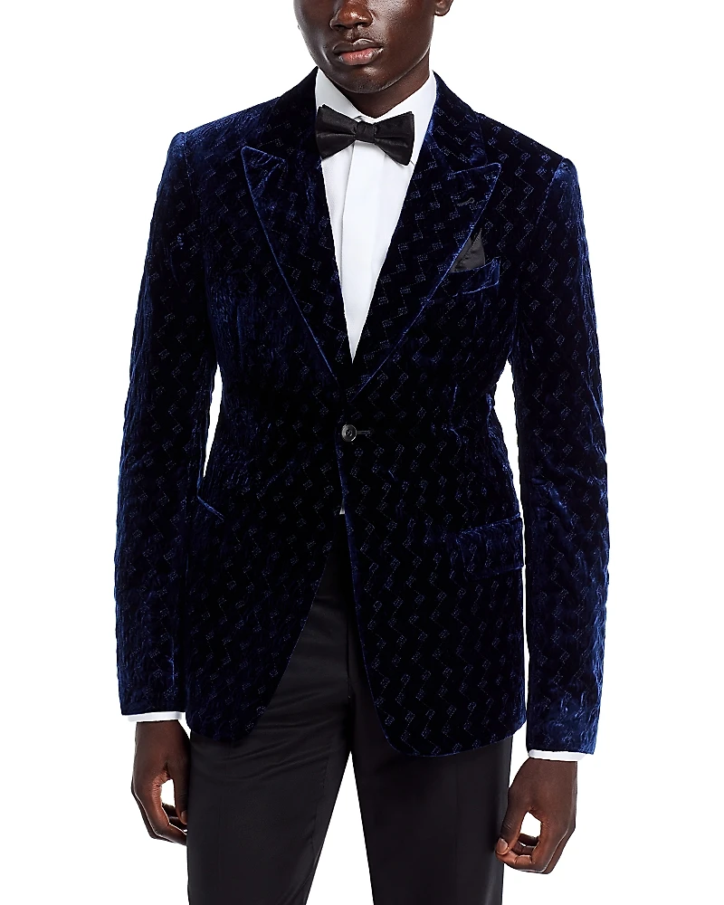 Emporio Armani Slim Fit Peak Lapel Velvet Jacket - Exclusive