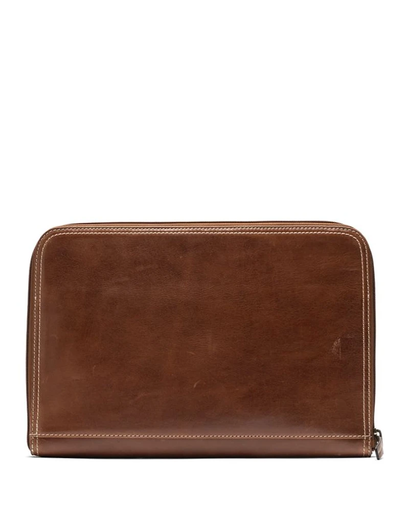 Picton Leather File Medium Zipper Clutch